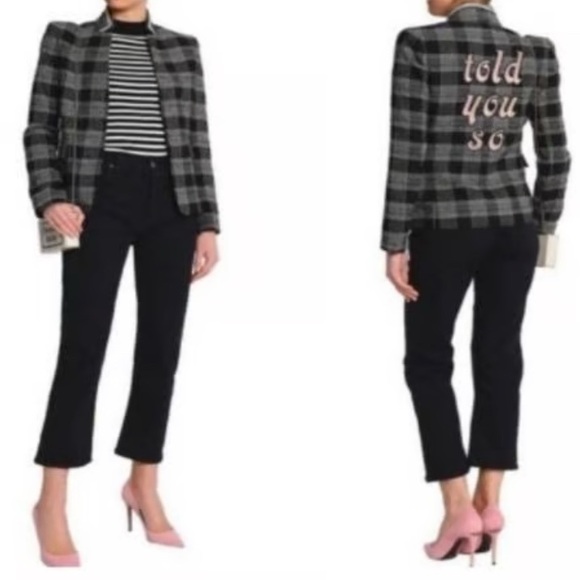 Alice + Olivia Black and White beaded “Told You So” Blazer - Picture 16 of 16